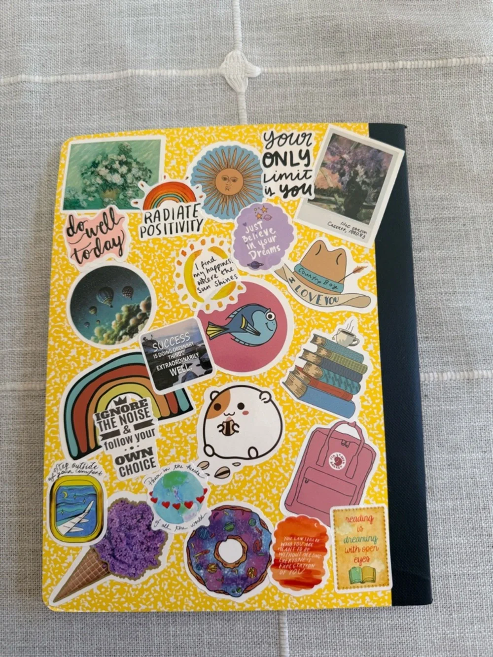 Personalized name and decal stickers Covered Notebook